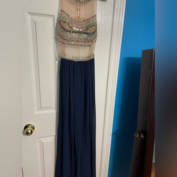 Prom dress with see through bodice and rhinestones - Picture 2 of 3